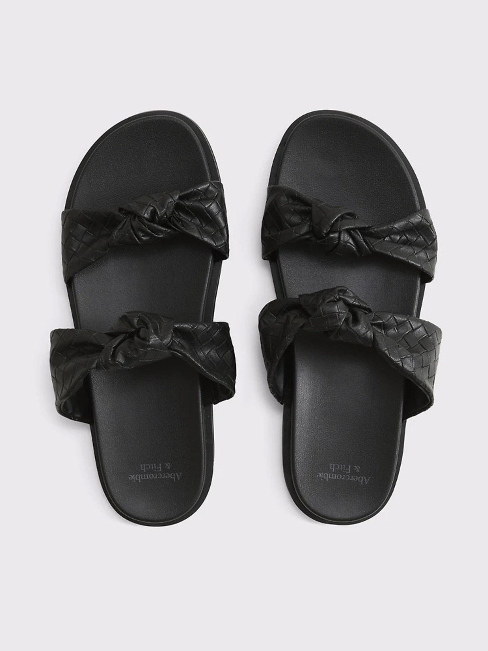 Abercrombie & Fitch Double-Strap Knotted Sandals Black Women’s Size 7 NIB